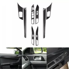 15pcs For Mitsubishi Lancer 2008-16 Interior Door Panel Cover Carbon Fiber Trim