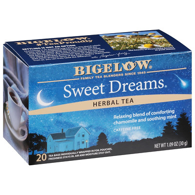 Sweet Dreams Herbal Tea, Caffeine Free Tea with Chamomile and Mint Herbs, 20 ...