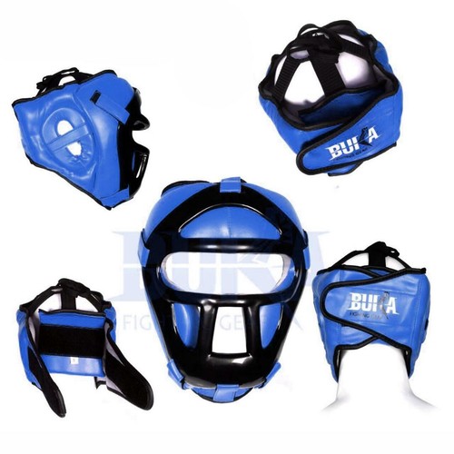 Buka Detachable Bar Head Guard Helmet Premium Synthetic Leather MMA Boxing - Picture 10 of 13