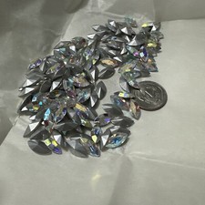 130 pcs vintage Swarovski Austria 15x7mm Art 4200 long Crystal Boreale Jewels