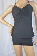 NWT MSRV 84 Athleta Sz 36B/C 36 B C Black Twist Up Tankini Swimsuit Top 386329
