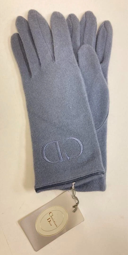 Gants Christian Dior laine gris vintage authentique deadstock pas utilisé 202502M