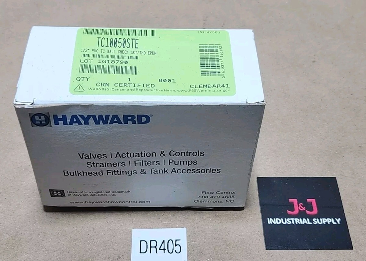 *NEW* Hayward TC10050STE PVC True Union Ball Check Valve Skt/Thd 1/2" + Warranty