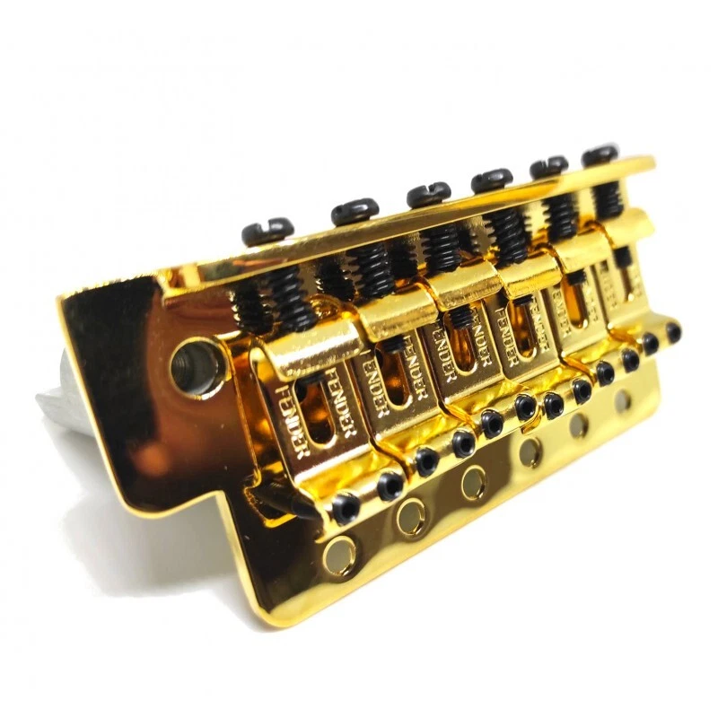 Fender Vintage style Standard series strat bridge assembly Gold