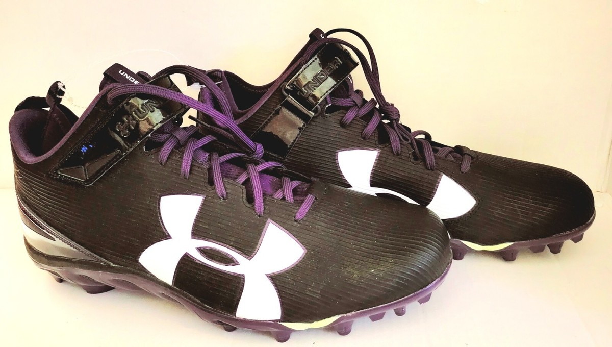 Under Armour Team Spine Fierce Football Cleats Black Purple  display picture 3