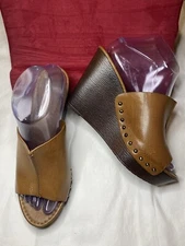 Charles by Charles David Cognac Wedge Mules Women’s Size 8
