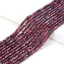 3X2MM Red Garnet AAA Bicone Faceted Rondelle Saucer 15.5 inch 80009474-P34 