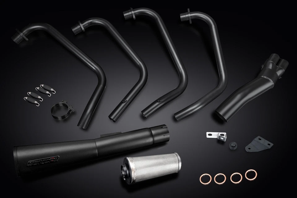 Kawasaki KZ650 CSR SR 76-83 Full 4-1 Ceramic Stainless Exhaust Megaphone Muffler - Image 3 of 4