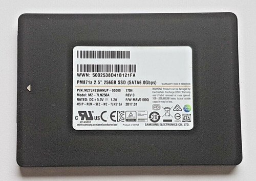 256 GB SATA III Samsung PM871a SSD MZ-7LN256A 3D-NAND TLC 2.5" intern Festplatte