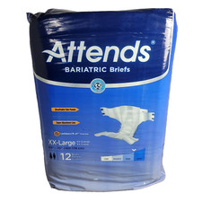 Unisex Adult ATTENDS Bariatric Briefs Diapers Heavy Absorbency Size XXL -12ct