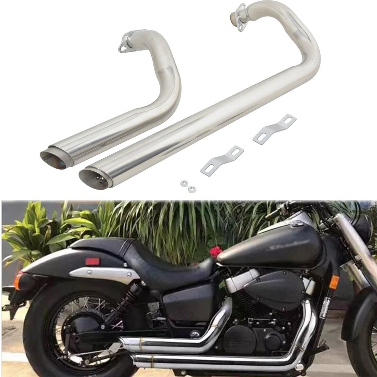 For Honda Shadow ACE 750 VT750 1997-2003 Whole Set Exhaust Muffler