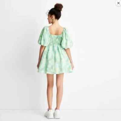 green tie dye mini dress Eleanora Plunge Mini Dress