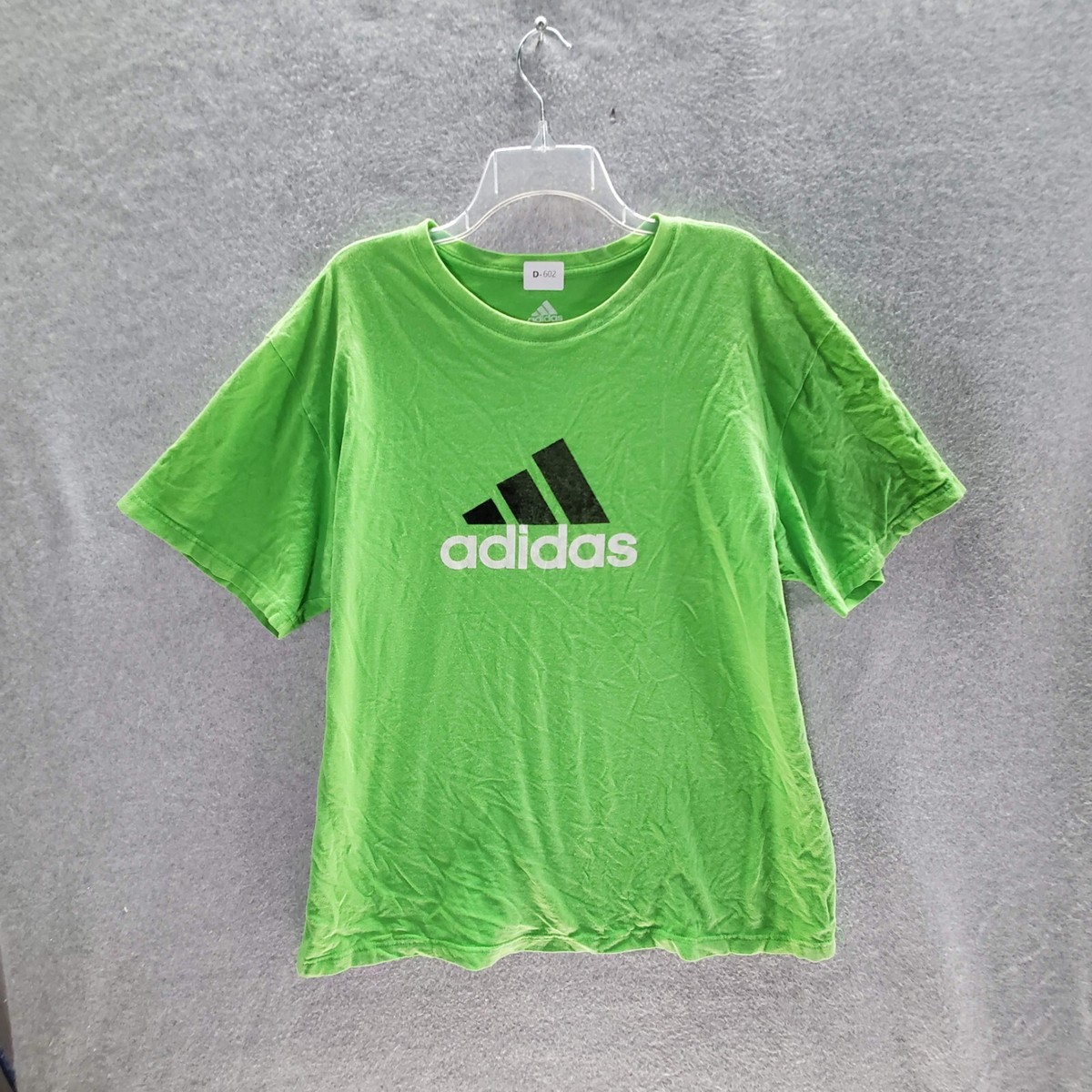 Adidas Boys T-Shirt XL Green Logo Graphic Short Sleeve Tee
