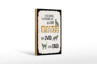 Holzschild Spruch 12X18 Cm Besser Als Eine Katze Sind Zwei Oder Drei Schild