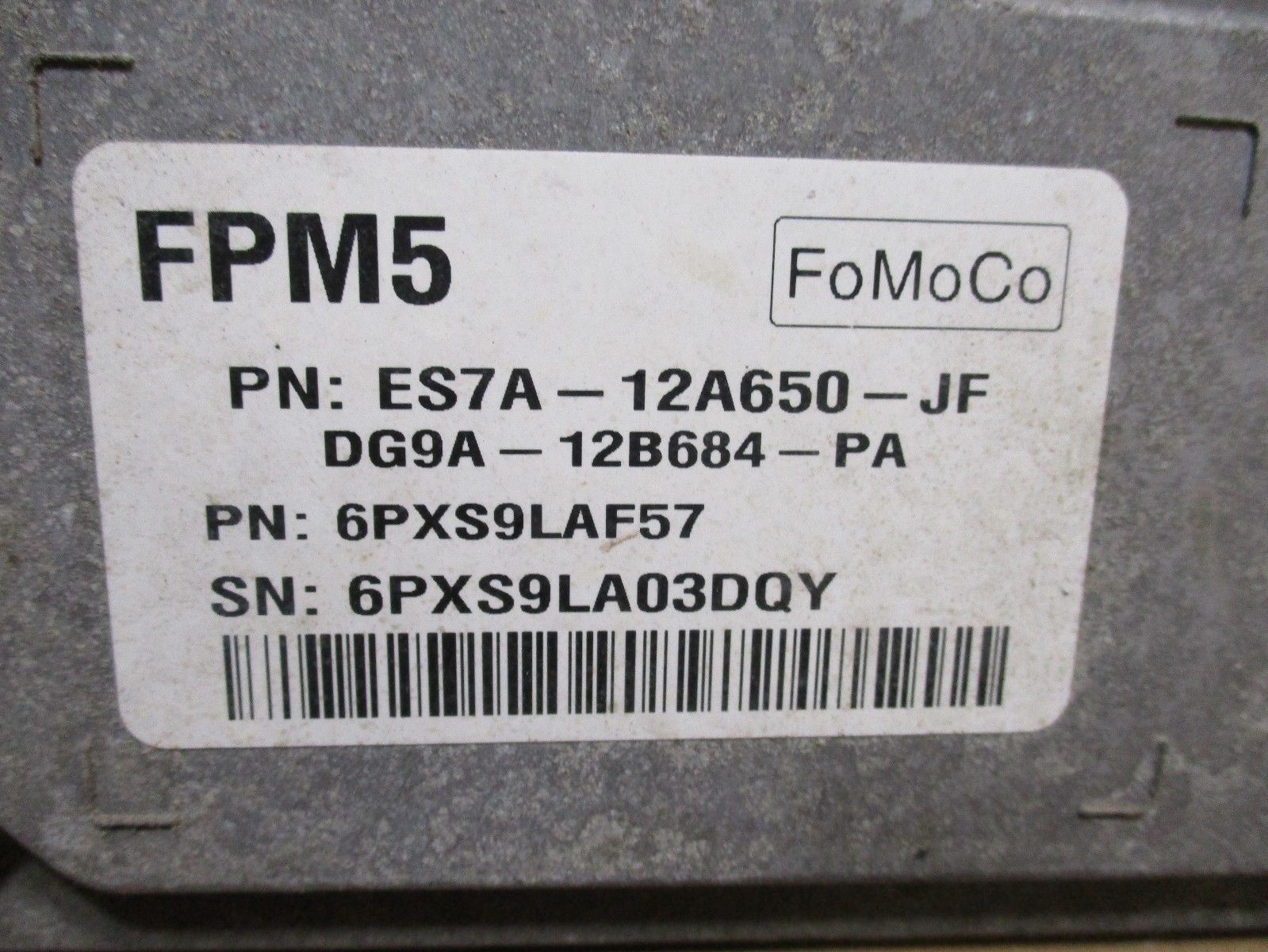 2014 Ford Fusion 2.5L  #1187 Engine Computer ECM ECU  ES7A-12A650-JF