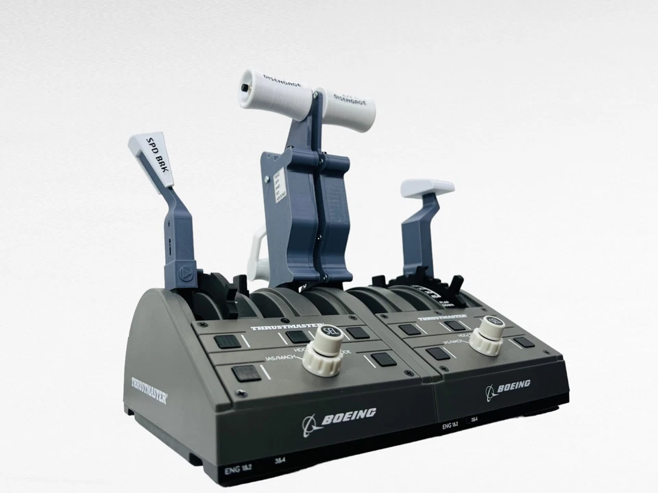 B737 Thrustmaster TCA Upgrade Addons, Full Electronic Throttle Levers, Gray - Image 2 of 4