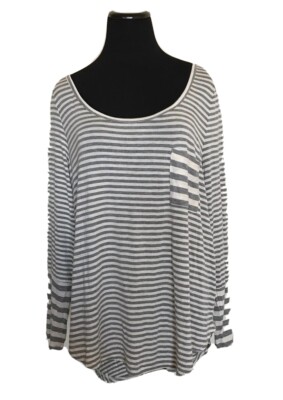 CURVE REVOLUTION 3X STRIPE SCOOP-NECK TUNIC Top Shirt JUNIOR PLUS SZ Girl NWT