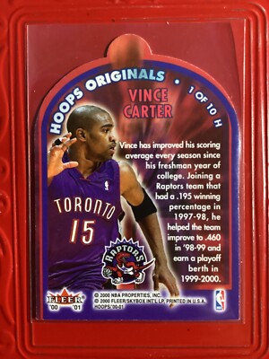 Vince Carter 2000 Fleer Hoops Originals Die Cut Holo 1 of 10