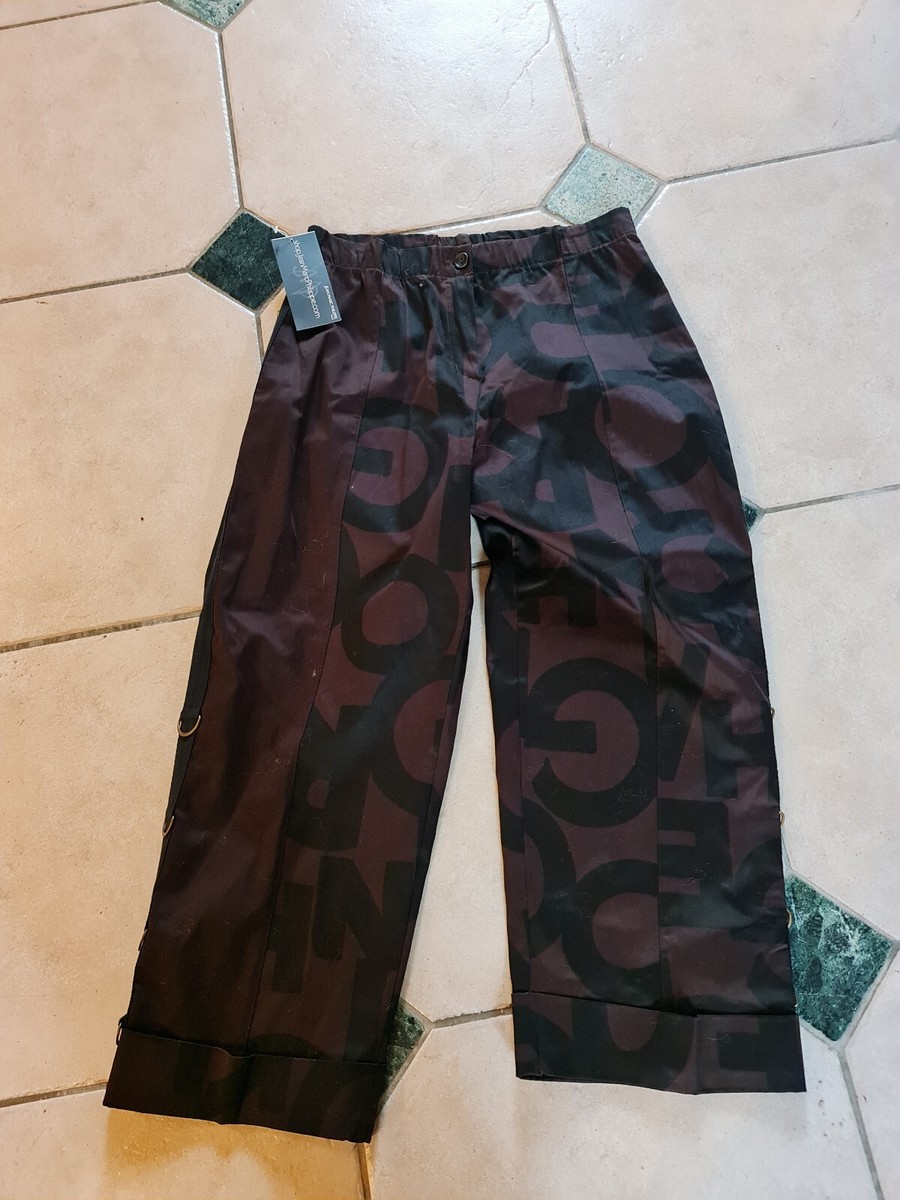 Pantalon Droit Femme En Toile Jean-marc PHILIPPE - Noir/Marron Motifs - Taille 42/44 - Neuf Avec étiquettes