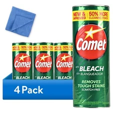 BUNDLE Comet Cleaner with Bleach Powder 21 oz, 4-Pack – Scratch-Free Multi-Surfa
