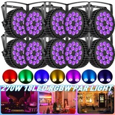 10PC 270W 18 LED Par Light DMX Stage Lighting RGBW DJ Disco Show Party Lights US