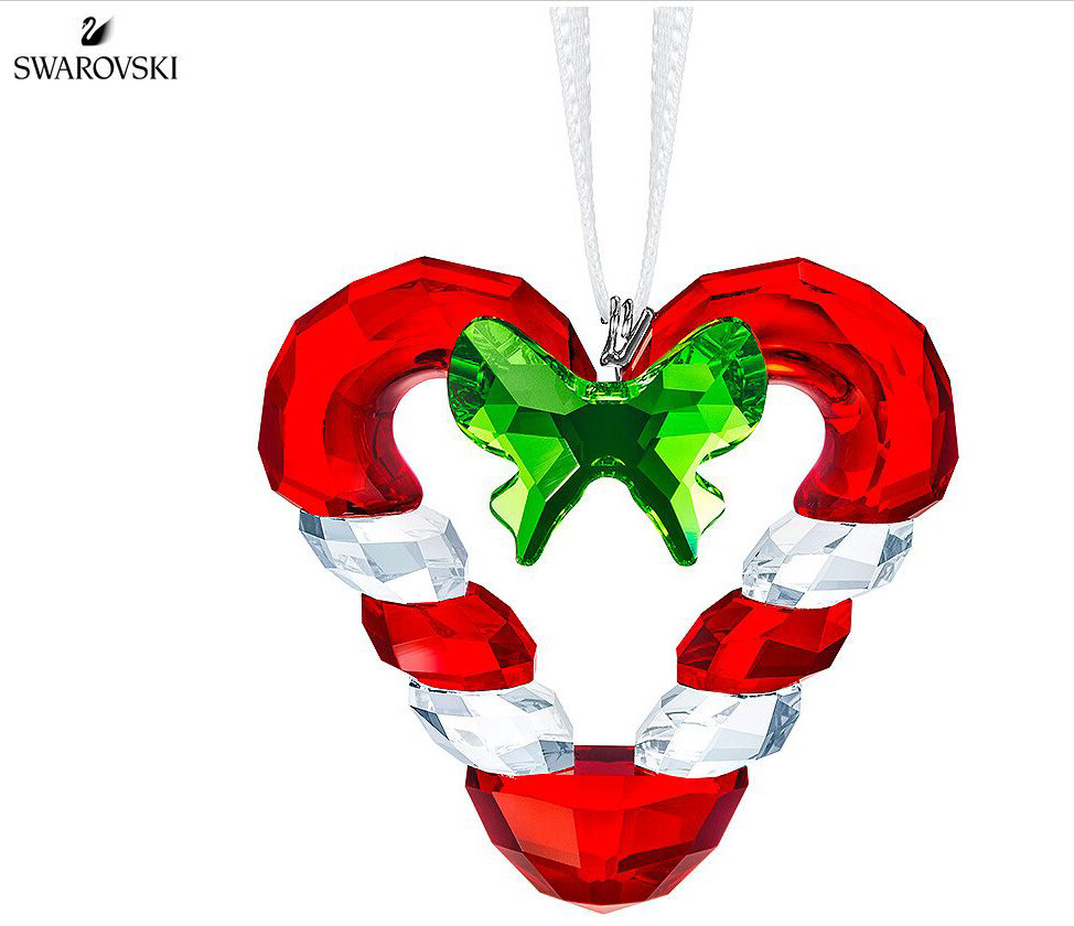 NIB Authentic Swarovski Christmas Candy Cane Heart Crystal
