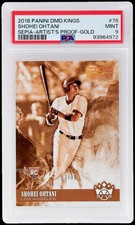 2018 Diamond Kings Shohei Ohtani #76 PSA 9 RC Sepia Variations Artist Proof Gold