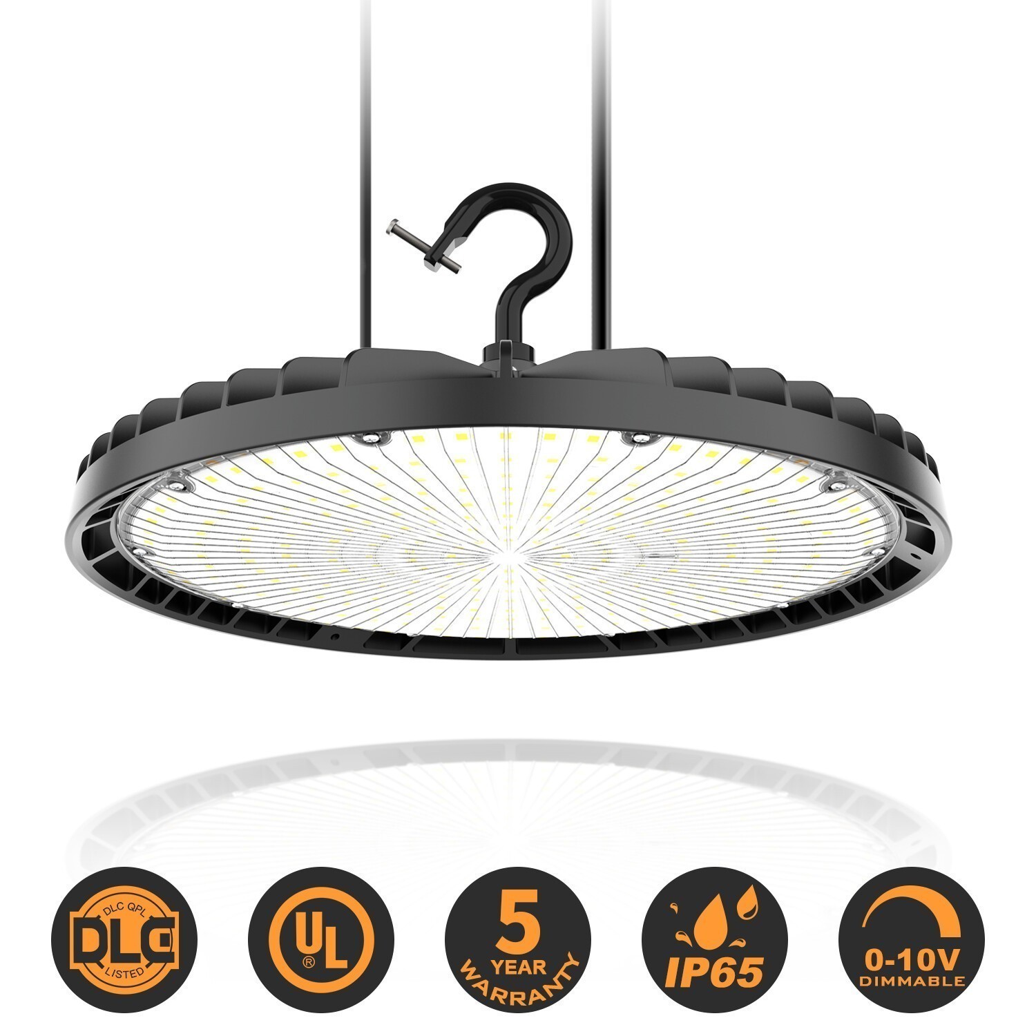 150W UFO LED High Bay light Commercial Warehouse Garage Lamp Adjustable 3K/4K/5K