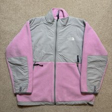 The North Face Denali Jacket Youth XL Pink Gray Polartec Fleece Full Zip