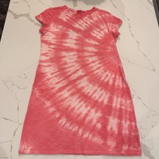 Gap Women’s Tie Dye T-shirt Dress Size M Pink White Preppy Beach Casual Coastal