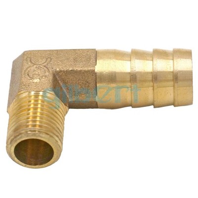 2pcs Fit Hose I.D 14mm Barbed x 1/4'' BSPP Male Elbow Brass Pipe Fitting #yi