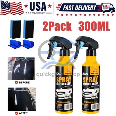 2Pack 300ml Car Coating Spray Car Paint Spray Coating Agent Antifouling US