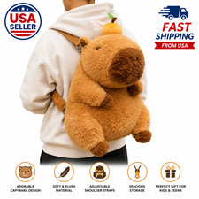 Cute Capybara Plush Backpack Kawaii Mini Shoulder Bag Soft Kids Gift Purse USA