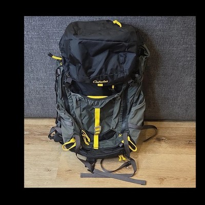 Cabela's Elias 40L Hiking Backpack Black/Gray/Yellow V-Flow Adjustable Hip Belt
