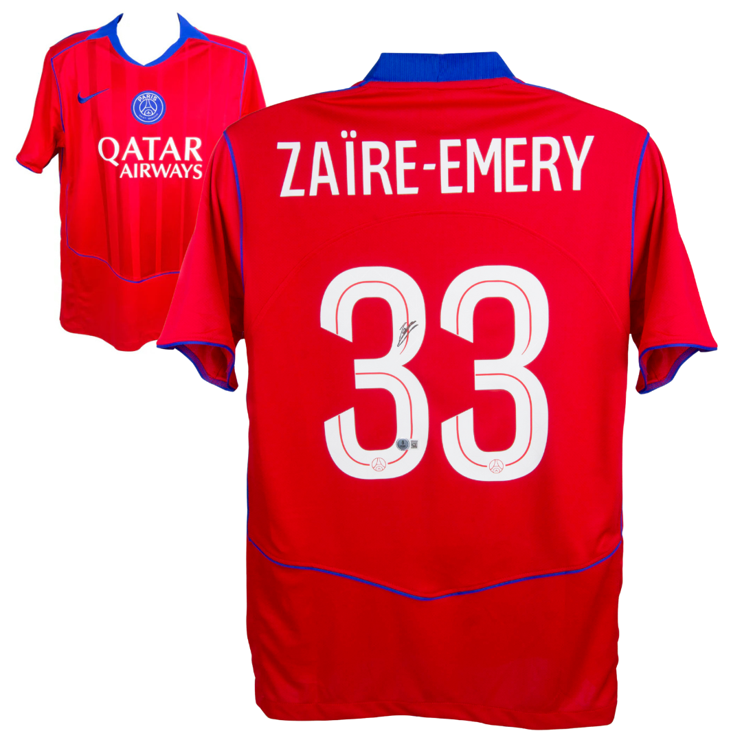 Warren Zaire-Emery Signed PSG Away Soccer Jersey #33 with Beckett