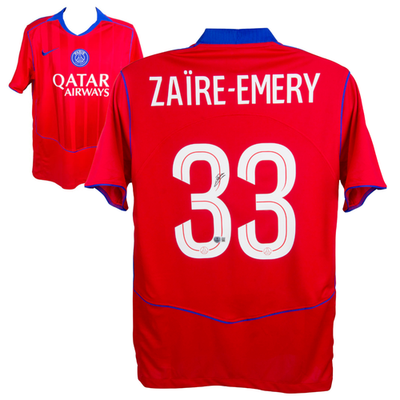 Warren Zaire-Emery Signed PSG Away Soccer Jersey #33 with Beckett