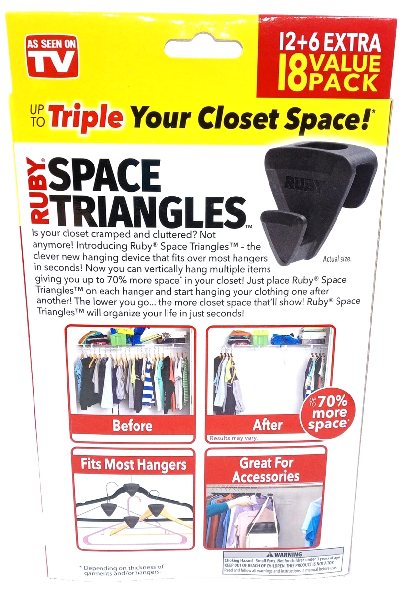 Ruby Space Triangles Hanger Space Saver Triangles 18pc Closet - Brand New