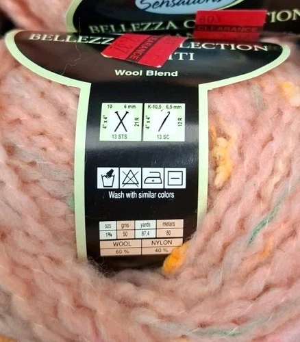 Lot of 8 Sensations Bellezza Italy Canditi Pink Wool Blend Yarn Speckled New image 6