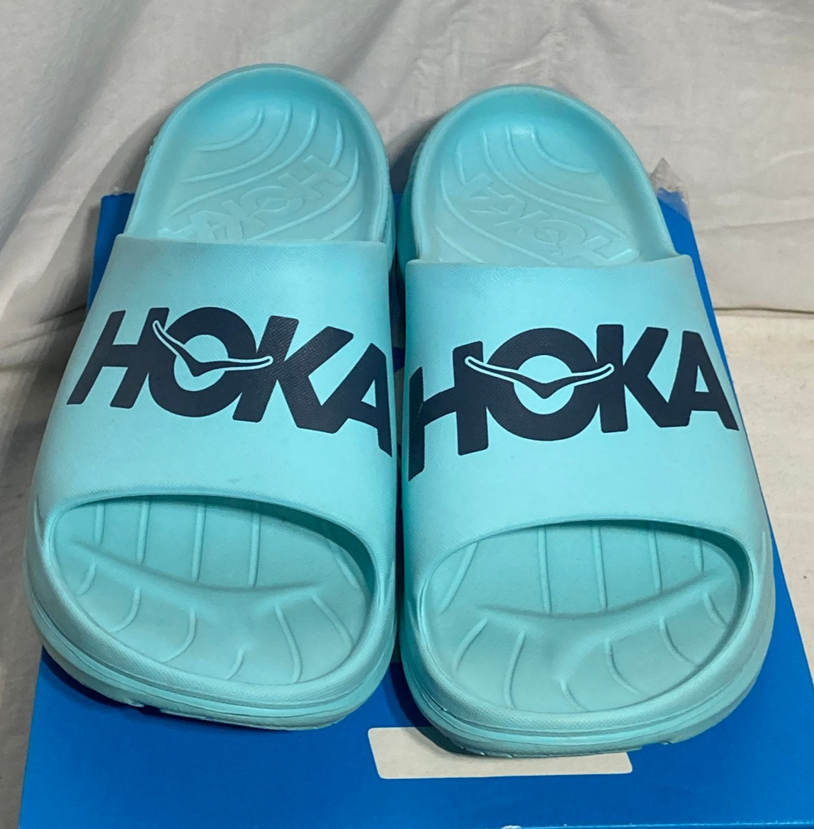 Vntg Hoka One ORA Recovery Slide Logo Sandals Men's 1 pair Light