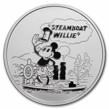 1 oz Silver Round - Steamboat Willie BU 84.35 per troy oz