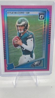   2025 Donruss Optic Pink Velocity Prizm Kyle McCord Rated Rookie  #325 Eagles 