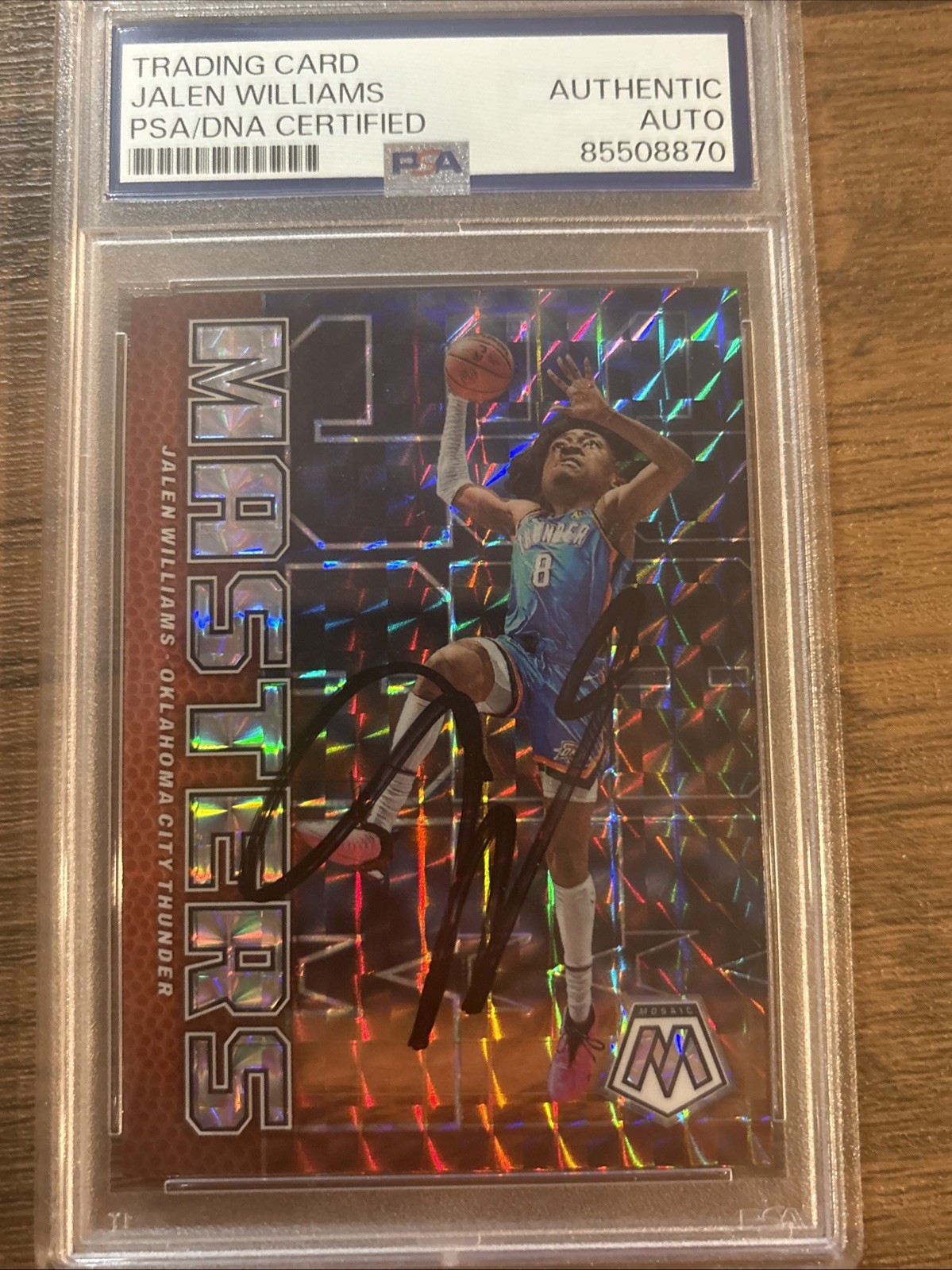 Jalen Williams Signed 2022 Panini Mosaic Masters RC OKC Thunder Autograph PSA