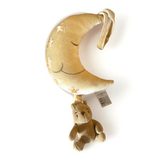 Disney Winnie the Pooh Moon Musical Pull Down Hanging Crib Soother Yellow Brown
