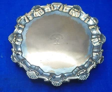 Georgian Early Old Sheffield Plate Salver Card Tray 6" Armorial C.1770 : 262