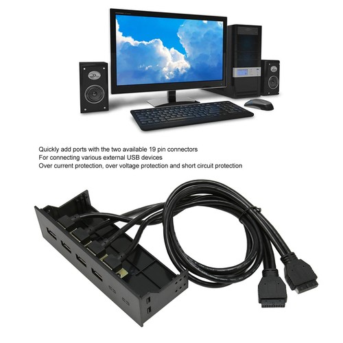 USB3.0 Hub Front Panel 5Gbps 4 Ports 19pin Optical Drive Front Panel For 5.25 CB - Afbeelding 11 van 22