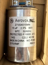 GECAP-15/400-V-O Capacitor 15MFD 400VAC 75434 Oil Filled New in Box NIB Aerovox