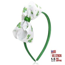 St. Patrick's Day Headband Green Shamrock Headband for Women and Girls - Light