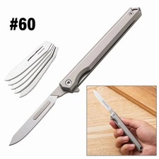 EDC High Stainless Steel Pocket Utility Folding Knife w/ #60 Scalpel Blades US