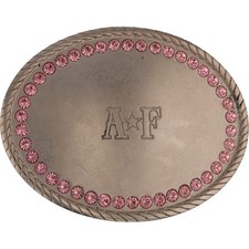 Abercrombie Fitch Pink Preppy Fashion Rhinestone Bling Ice Vintage Belt Buckle