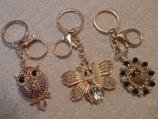 Keychains Rhinestone Handbag Bag Animal Charm Set Of 3.